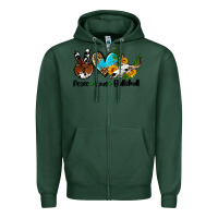 Sports Green peace love  bullskull Zipper Hoodie - AdoDesignShop