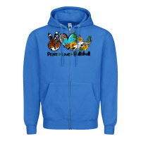 True Royal peace love  bullskull Zipper Hoodie - AdoDesignShop