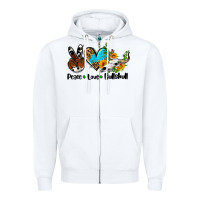 White peace love  bullskull Zipper Hoodie - AdoDesignShop