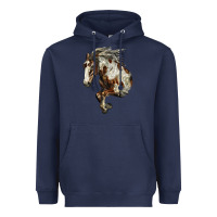 Navy Mustang Horse Heavyweight Hoodie - LillyAllenDesigns
