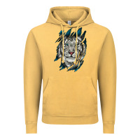 Vintage Mustard White Tiger Scratch Mark Vintage Hoodie - RanaPortraitStore