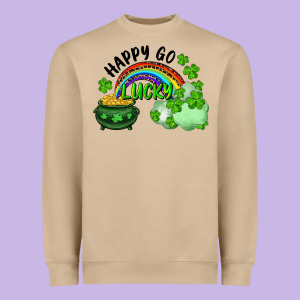 Happy Go Lucky Rainbow Shamrocks And Pot Of Gold Heavyweight Sweatshirt Designed By Ranaportraitstore