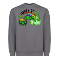 Storm Happy Go Lucky Rainbow Shamrocks And Pot Of Gold Heavyweight Sweatshirt - RanaPortraitStore