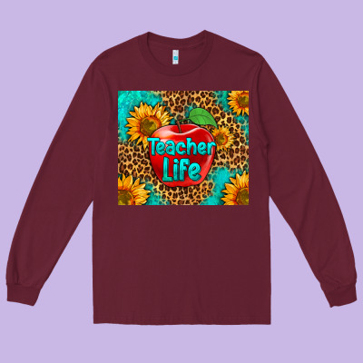Teacher Life Long Sleeve Tee Designed By Hra Design Shop