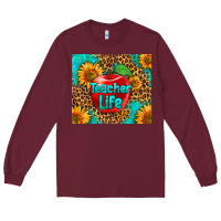 Burgundy teacher life Long Sleeve Tee - HRA Design Shop