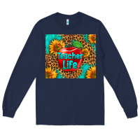 Navy teacher life Long Sleeve Tee - HRA Design Shop