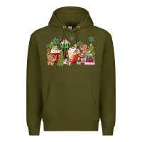 Army Green gingerbread coffee Premium Hoodie - MaliasSmallBusiness