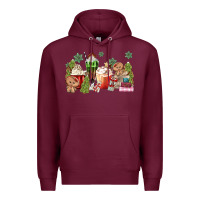 Burgundy gingerbread coffee Premium Hoodie - MaliasSmallBusiness
