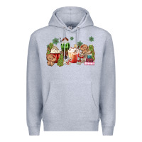 Heather Grey gingerbread coffee Premium Hoodie - MaliasSmallBusiness