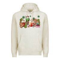 Oatmeal Heather gingerbread coffee Premium Hoodie - MaliasSmallBusiness