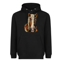 Black Belgian Horse Heavyweight Hoodie - LillyAllenDesigns