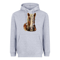 Heather Grey Belgian Horse Heavyweight Hoodie - LillyAllenDesigns