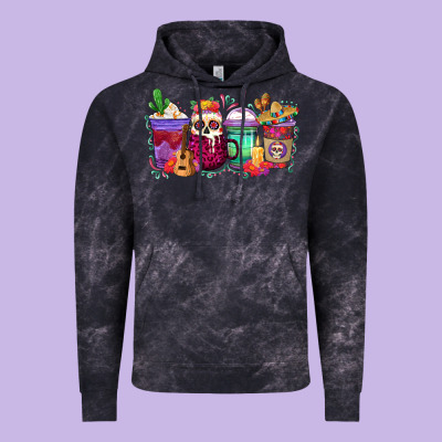 Vintage Hoodie dia de los muertos coffee cups