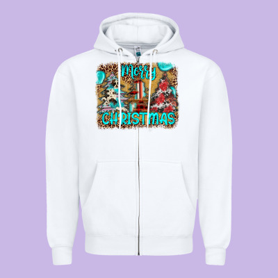 Merry Christmas Zipper Hoodie Designed By Jahusdesignshop