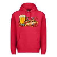 Cardinal hot dog and beer with stars and usa flags Premium Hoodie - AdoDesignShop