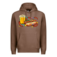 Chestnut hot dog and beer with stars and usa flags Premium Hoodie - AdoDesignShop