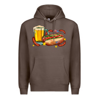 Coffee hot dog and beer with stars and usa flags Premium Hoodie - AdoDesignShop