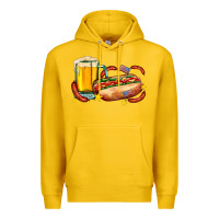 Lemon hot dog and beer with stars and usa flags Premium Hoodie - AdoDesignShop