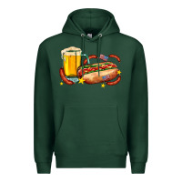 Sports Green hot dog and beer with stars and usa flags Premium Hoodie - AdoDesignShop