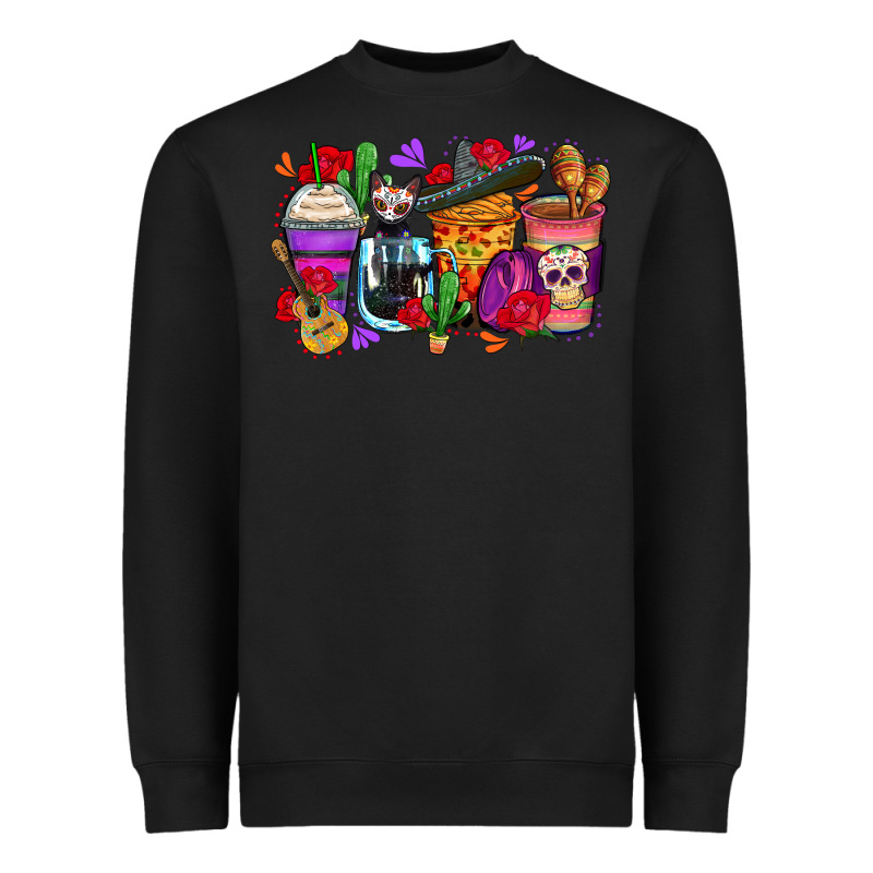 Day Of The Dead Coffee Cups Heavyweight Sweatshirt by Zillion Design Studio | Teevron