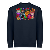Navy day of the dead coffee cups Heavyweight Sweatshirt - Zillion Design Studio