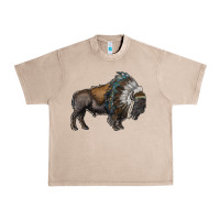 French Oak bison with indian headdress Urban Heavy Tee - RanaPortraitStore