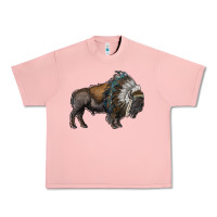 Salmon bison with indian headdress Urban Heavy Tee - RanaPortraitStore