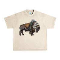Sandshell bison with indian headdress Urban Heavy Tee - RanaPortraitStore