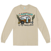 Mushroom camping is my happy place Long Sleeve Tee - CowhideDigitalArt