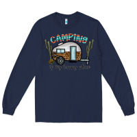 Navy camping is my happy place Long Sleeve Tee - CowhideDigitalArt