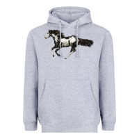 Heather Grey American Paint Horse Heavyweight Hoodie - LillyAllenDesigns