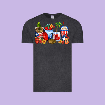 Puerto Rico Coffee Cups Vintage Tee Designed By Zillion Design Studio