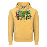 Vintage Mustard christmas trees with tennis Vintage Hoodie - Zillion Design Studio