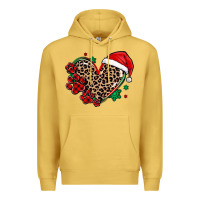 Antique Gold christmas paw heart Premium Hoodie - MaliasSmallBusiness