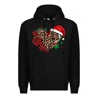 Black christmas paw heart Premium Hoodie - MaliasSmallBusiness