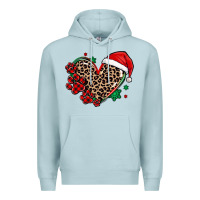 Blue Mist christmas paw heart Premium Hoodie - MaliasSmallBusiness