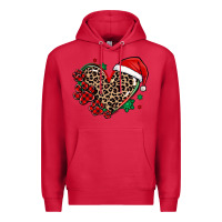 Cardinal christmas paw heart Premium Hoodie - MaliasSmallBusiness
