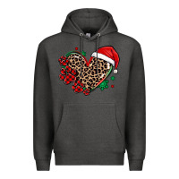 Charcoal Heather christmas paw heart Premium Hoodie - MaliasSmallBusiness