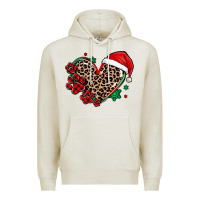Oatmeal Heather christmas paw heart Premium Hoodie - MaliasSmallBusiness