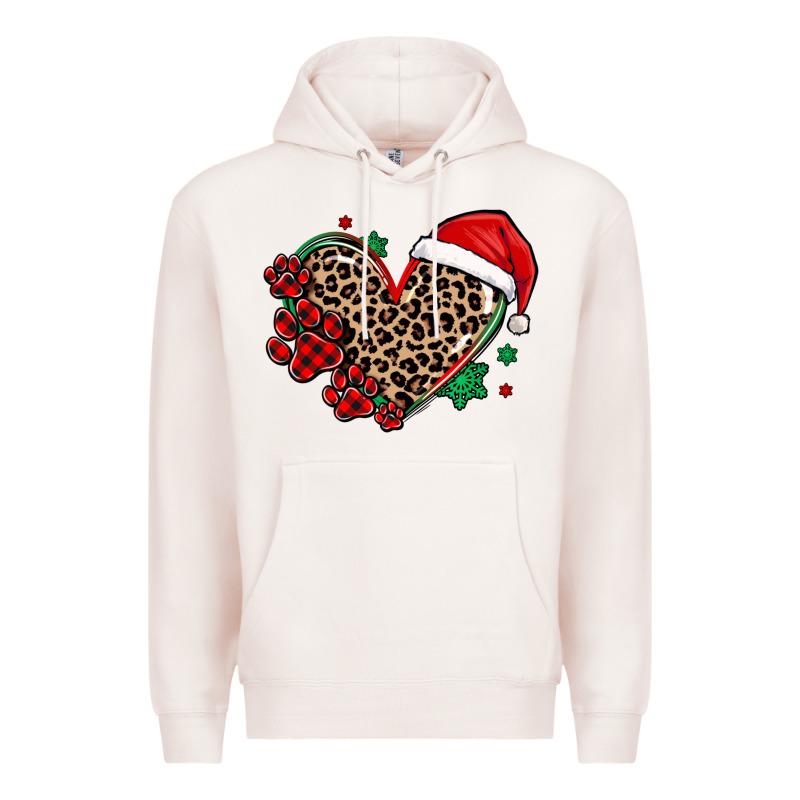 Christmas Paw Heart Premium Hoodie by MaliasSmallBusiness | Teevron