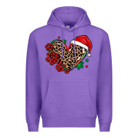 Purple christmas paw heart Premium Hoodie - MaliasSmallBusiness