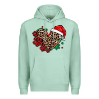 Seafoam christmas paw heart Premium Hoodie - MaliasSmallBusiness
