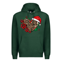 Sports Green christmas paw heart Premium Hoodie - MaliasSmallBusiness
