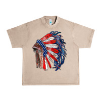 French Oak american flag indian headdress Urban Heavy Tee - RanaPortraitStore