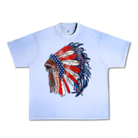 Grape Ice american flag indian headdress Urban Heavy Tee - RanaPortraitStore