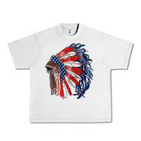 Lunar Rock american flag indian headdress Urban Heavy Tee - RanaPortraitStore