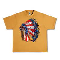 Peanut Butter american flag indian headdress Urban Heavy Tee - RanaPortraitStore