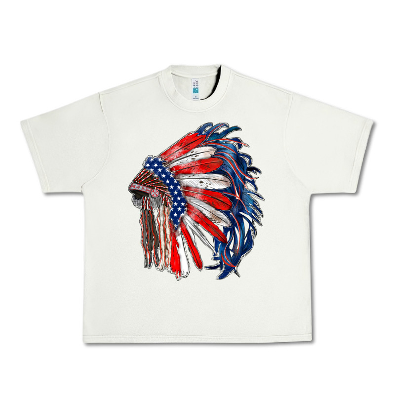 American Flag Indian Headdress Urban Heavy Tee by RanaPortraitStore | Teevron