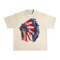 Sandshell american flag indian headdress Urban Heavy Tee - RanaPortraitStore