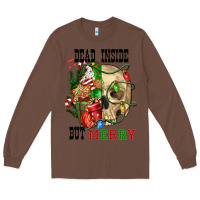 Chestnut Dead İnside But Merry Human Skull Long Sleeve Tee - FaDigitalArtStudio